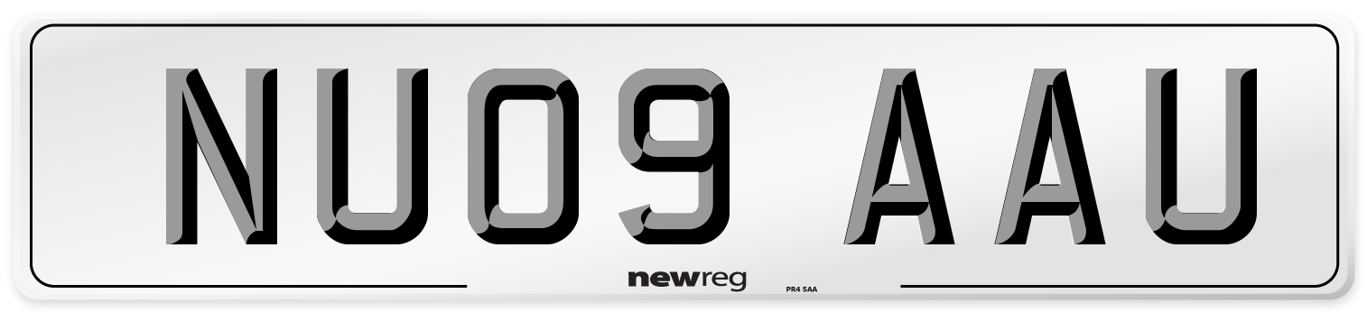 NU09 AAU Number Plate from New Reg